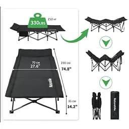 Ліжко складане Naturehike CNK2300WS010 Чорний - мініатюра 3