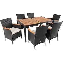 Садовая мебель Di Volio Verona 6+1 черно-кремовая