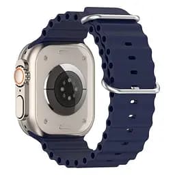 Силіконовий ремінець на смарт-годинник для Apple Watch 42,44,45,46,49 mm, Ocean Band, deep blue, зі зручною застібкою, для годинника епл вотч, спортивний, ArmorStandart (ARM74245) - мініатюра 3
