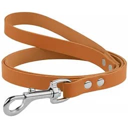 Поводок для собак BronzeDog BarksiPremіum кожаный S 10 мм 122 cм горчичный