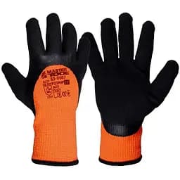 Рукавички робочі захисні Mastertool латексні спінені утеплені 11" (оранжево-чорна) (в упаковці 3 шт.)