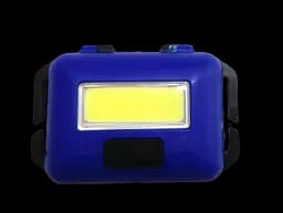 Ліхтарик налобний LED COB 10W (реал.3-5W) синій пласт(3реж.+стробоскоп+ремінець 3*ААА) (T89) R