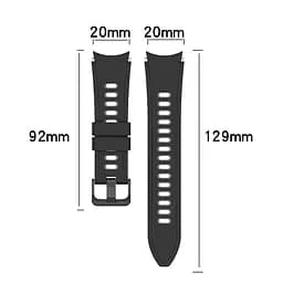Ремінець для Samsung Galaxy Watch 4 Classic 42mm - чорно-сірий ширина кріплення 20мм силікон Watchbands Ricco (W19-5WB62202667) - мініатюра 5