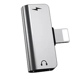 Перехідник Hoco LS24 Lightning to lightning audio/lightning Сталевий - мініатюра 2
