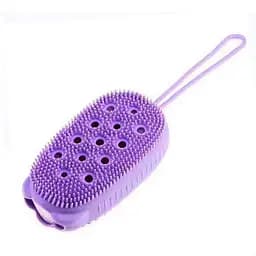 Мочалка масажна силіконова Bath Brush WN-12 двостороння з петлею фіолетовий