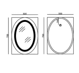 Дзеркало Mixxus PLAIN MV03-50x70 з LED Touch, Anti-fog, димером, регулюванням яскравості (MI6664) - мініатюра 5