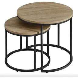 Комплект журнальных столиков Leobert Oreo круглый сонома