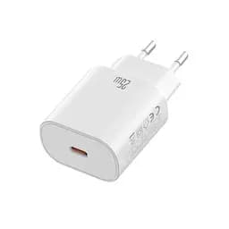 Мережевий зарядний пристрій XO CE25 PD25W USB-C Fast Charger with Lightning cable Білий