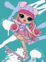 Набір для розпису по номерах для дітей 5+ Tweens LOL Skate Dance Ali Dance, Ideyka, 30x40 см, КНО1208