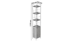 Етажерка 4/34 Ferrum-decor Серії Коннект з тумбою 179x34x28 Білий ДСП Бетон (FRD-104476) - мініатюра 3