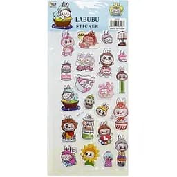Дитячий набір наліпок Bambi Лабубу YG0328(Blue) мікс, 10х22 см