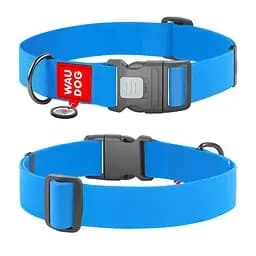 Ошейник для собак водостойкий Waudog Waterproof с QR-паспортом пластиковый фастекс XXL Ш 40 мм Д 46-70 см голубой