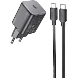 МЗП Hoco N40 Mighty PD20W (1USB-C) + кабель Type-C to Type-C Black