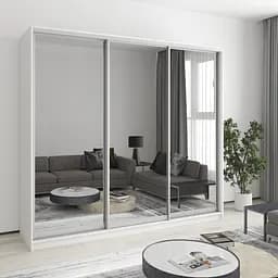 Шкаф-купе трехдверный MebelStar Стандарт AL 3 Зеркала 230x45x210 см Аляска белый (MBS-2967)