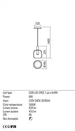 Підвісний світильник Redo CANDELA SU LED 6.6W 3000K GD (5.1.2) 01-1819 - мініатюра 3