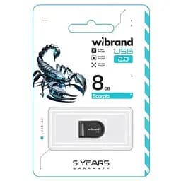 USB флеш накопичувач Wibrand 8GB Scorpio Black USB 2.0 (WI2.0/SC8M3B) - мініатюра 2