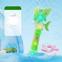 Пістолет з мильними бульбашками H038 Shark + bottle 50ml Green - мініатюра 2
