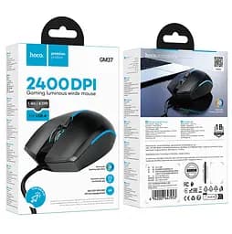 Комп'ютерна миша Hoco GM37 Wonderful gaming luminous Wired mouse Чорний - мініатюра 2