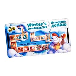 Деревянная игра "Новогоднее домино", 28 элементов, ПСД242 Ubee, в коробке (4823720032030)