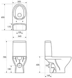 Унітаз-компакт Cersanit Moduo 667 SBTW CleanOn 011 3/5 л з дюропластовим сидінням Slim Wrap SoftClose+QuickRelease 30412 - мініатюра 4