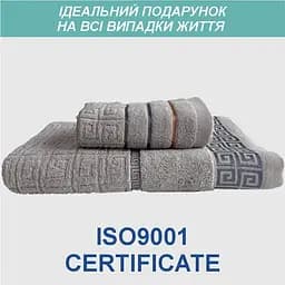 Набір жакардових рушників Lovely Svi для ванної 70х140 см + 34 х 75 см Версаче Сірий 2 шт. (2561097) - мініатюра 4