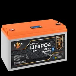 Акумулятор LP LiFePO4 12,8V - 100 Ah (1280Wh) (BMS 100A/50А) пластик LCD Smart BT - мініатюра 3