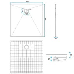 Душовий піддон Rea Magnum 90x90 grey REA-K4106, Сірий - мініатюра 6