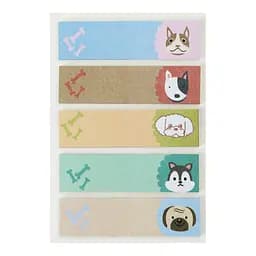 Закладки бумажные Dogs KIDS Line, с клейким слоем, 44x12 мм, 5 дизайнов по 20 листов