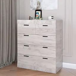 Комод для речей Еверест на 5 ящиків Соната-3 80х38х94 дуб крафт білий (EVR-2697)