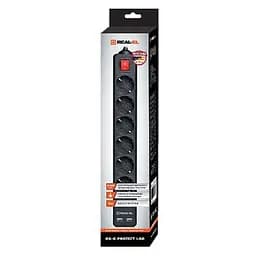 Мережевий фільтр живлення REAL-EL REAL-EL RS-6 PROTECT USB, 5m, black (EL122300018) - мініатюра 2