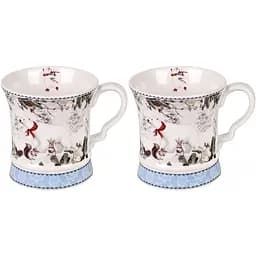 Чайный набор 2 чашки R36247 Зима керамика в подарочной упаковке 280 мл Белая