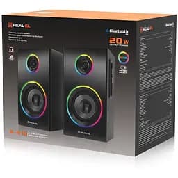 Комп'ютерні колонки 2.0 Real-El RS415 RGB Bluetooth Black 20 Вт - мініатюра 9