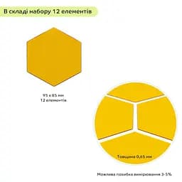 Дзеркальний декор акриловий самоклеючий 85*95мм золото, 12шт (D) SW-00002516 - мініатюра 3