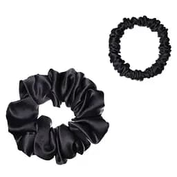 Набор из 2 шелковых резинок для волос Чумацький Шлях S+L - два режима фиксации черный (1242-02)