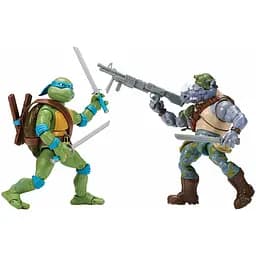 Набор фигурок TMNT Черепашки-ниндзя классические Леонардо против Рокстеди, 15 см (81276)