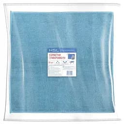 Серветки універсальні з мікрофібри HSL Professional Bulk блакитні 30x30 25 шт