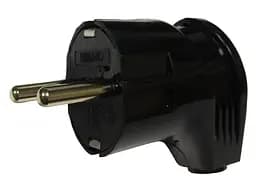 Вилка з заземленням кутова Lumano чорна 16А (18159) 