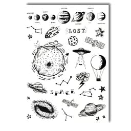 Набір тимчасових татуювань Космічний бум LC-124