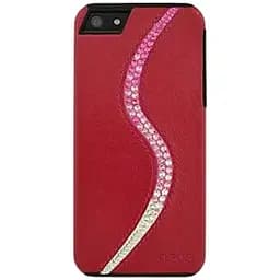 Чохол-накладка Deos для IPhone 5 5S SE шкіряний з камінням Swarovski