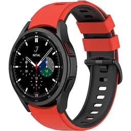 Ремінець для Samsung Galaxy Watch 6 - червоно-чорний ширина кріплення 20мм силікон Watchbands Ricco (W19-3WB39441171)