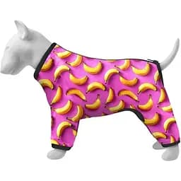 Ветровка для собак Collar Waudog Clothes, рисунок "Бананы на розовом", L55, В 77-79 см, С 50-55 см