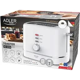 Тостер Adler AD 3224 white 850Вт/2 відділення/7 режимів підсмажування/розморожування/підігрів булок (AD3224W) - мініатюра 7