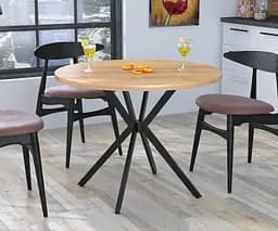 Округлий обідній стіл Оскар Loft Design (Дуб Крафт золотий)