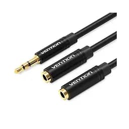 Кабель-разветвитель Vention 3.5mm Male to 2*3.5mm Female Stereo Splitter Cable 0.3M Black (BBWBY)