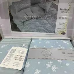 Постільна білизна Laura Grand 33 04 сатин — євро комплект колір блакитний - мініатюра 2