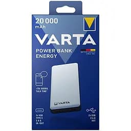 Зовнішній акумулятор Power bank Varta 20000mAh 3.0A USB 2.4A - мініатюра 2