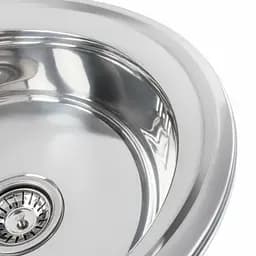 Кухонна мийка з нержавіючої сталі Platinum поліровка 490 (0,6/170 мм), Polish - мініатюра 4