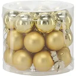 Комплект ялинкових кульок Chomik скляні 2.5 см золотисті 24 шт. (BOZ2126)
