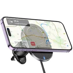 Автотримач з БЗП Hoco HW12 Guardian magnetic (air outlet) Black / Gray - мініатюра 2