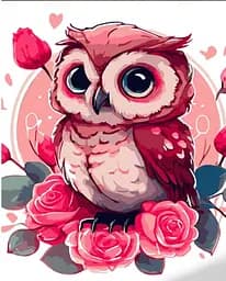 Набір для розпису по номерах Сова у трояндах, Strateg, 30x40 см, SS6675